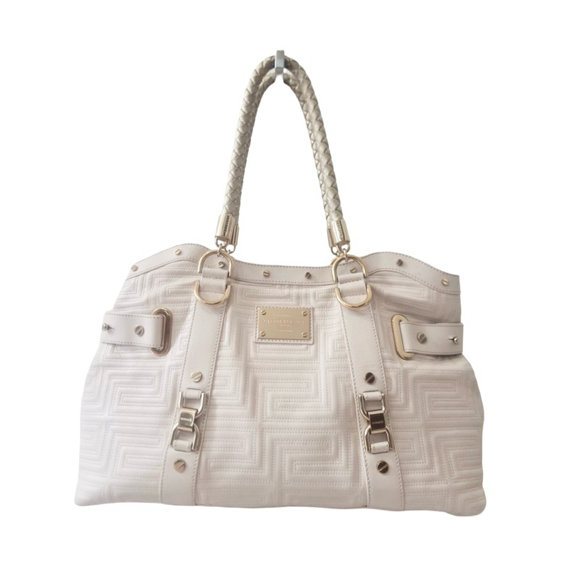 Gianni Versace Couture Tas Kulit Putih Tote Bag ORIGINAL preloved