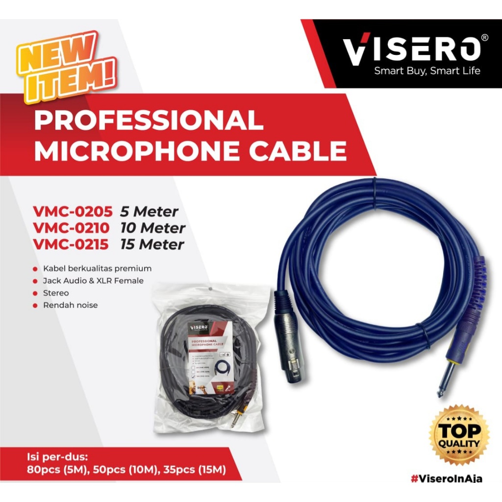 Kabel Microphone Mic Jack Akai Mono to Soket Canon 5 Meter