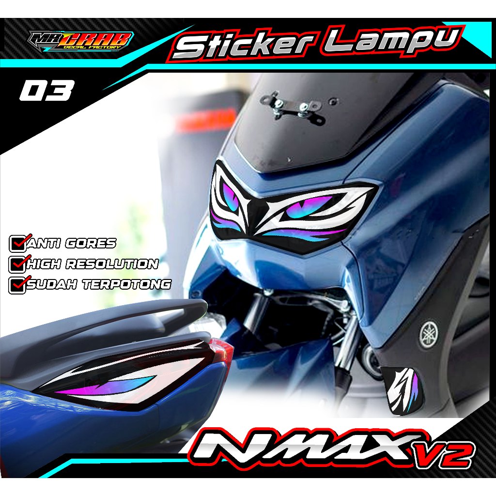 03 STICKER LAMPU DEPAN NMAX 2022 - STICKER LAMPU ALIS NMAX 2022 MOTIF MATA ELANG