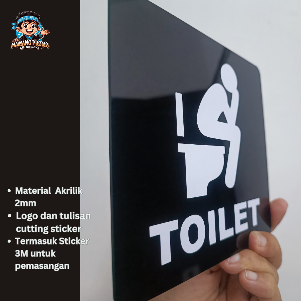 

MP - Papan Nama Toilet Signage Acrylic uk. 15cm x 15cm | Tulisan Sign WC Umum Toilet