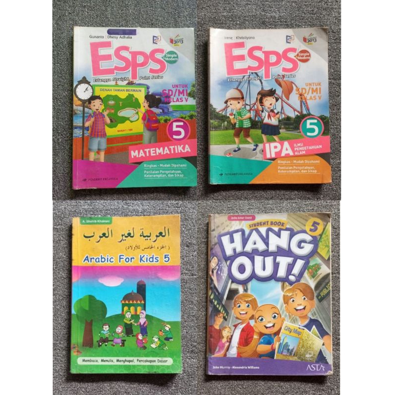 PRELOVED BUKU SD KELAS 5 | ORI | ARABIC FOR KIDS | HANG OUT | PENJAS | ESPS IPA MTK ERLANGGA
