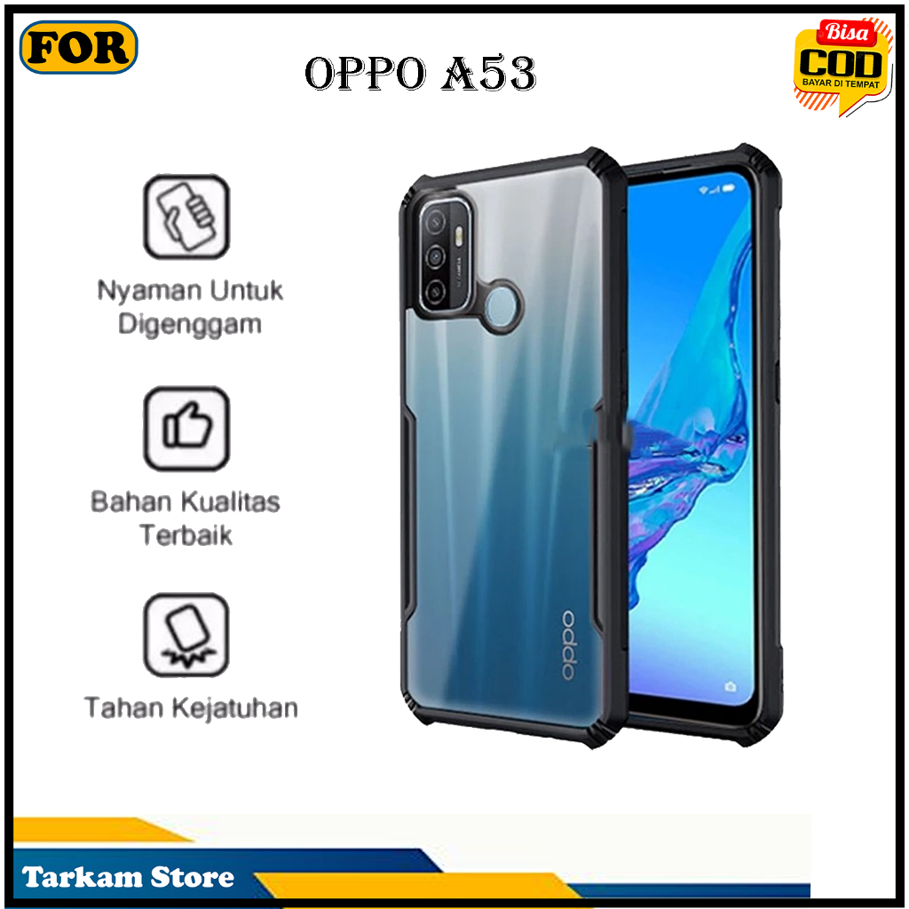Case OPPO A53 Shockproof Bumper Transparan TPU  Soft Case Belakang Premium