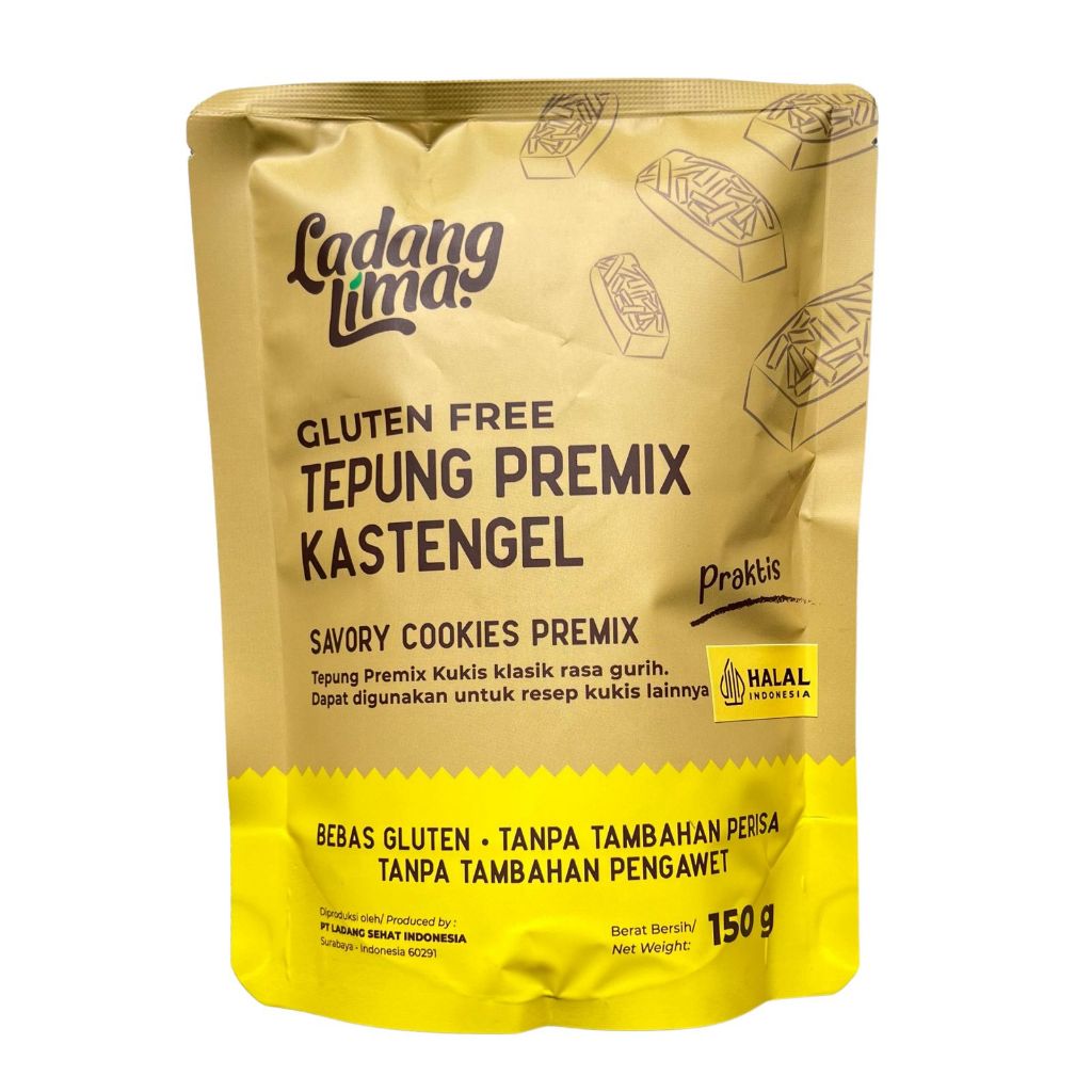

LADANG LIMA Tepung Premix Kaastangel 150gr - GLUTEN FREE!! BEBAS PERISA & PENGAWET