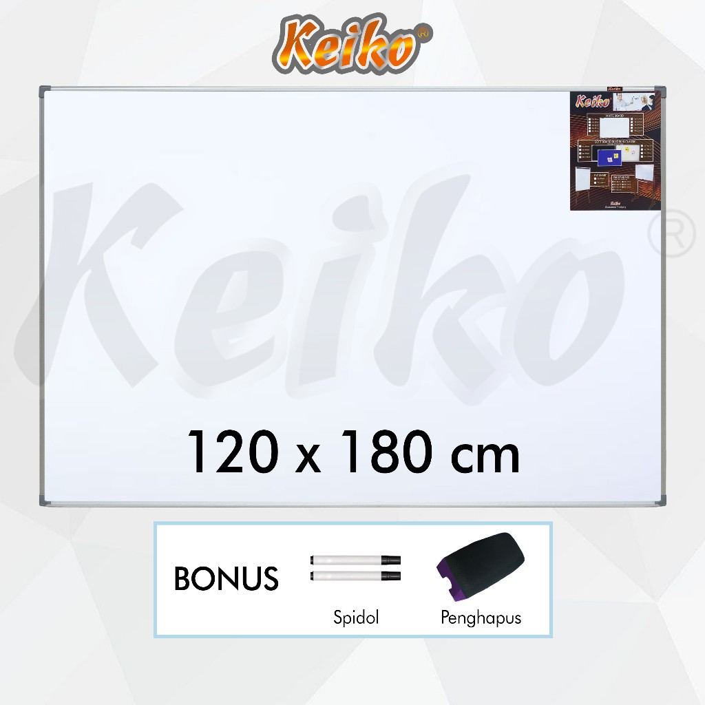 

Papan Tulis Whiteboard / White Board Gantung Single Face Keiko 120 x 180 cm