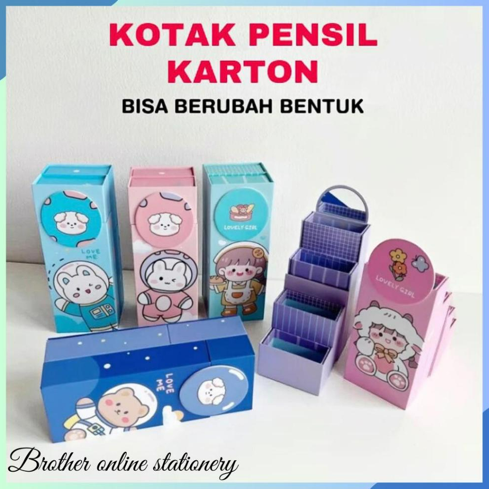

BOS Kotak Pensil Karton Berdiri Tingkat/Tempat Pensil Anak Sekolah