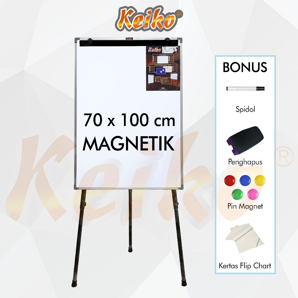 

Flip Chart / Flipchart / Papan Presentasi Magnet Keiko 70 x 100 cm