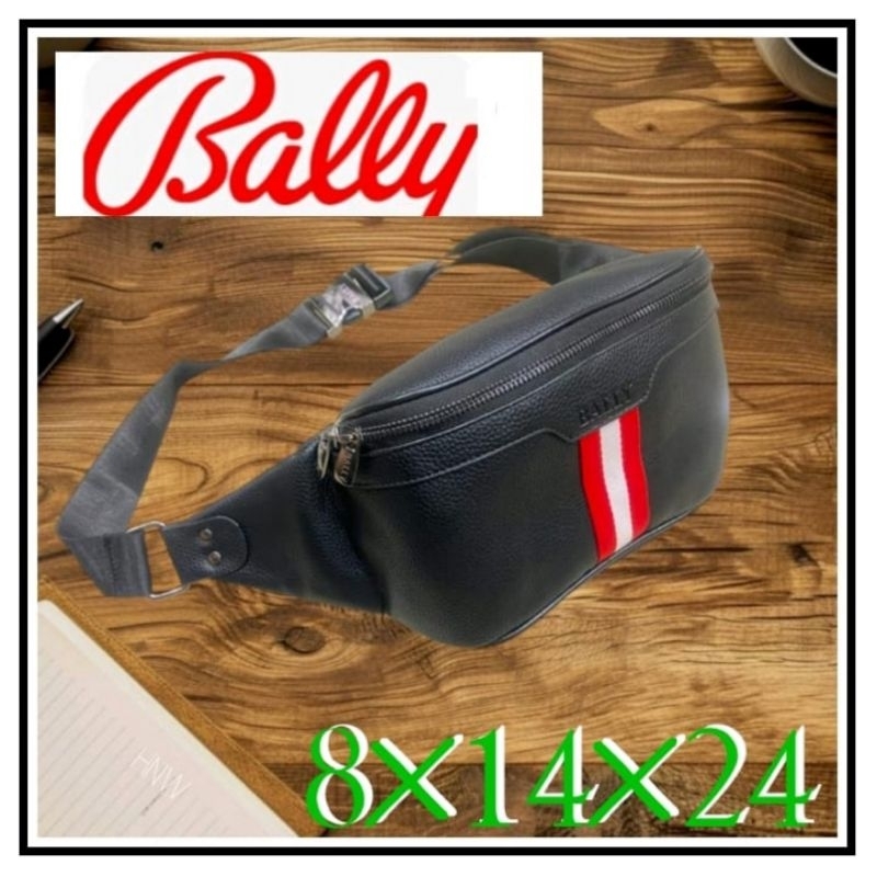 TAS PINGGANG PRIA BALLY KULIT WAISTBAG IMPORT