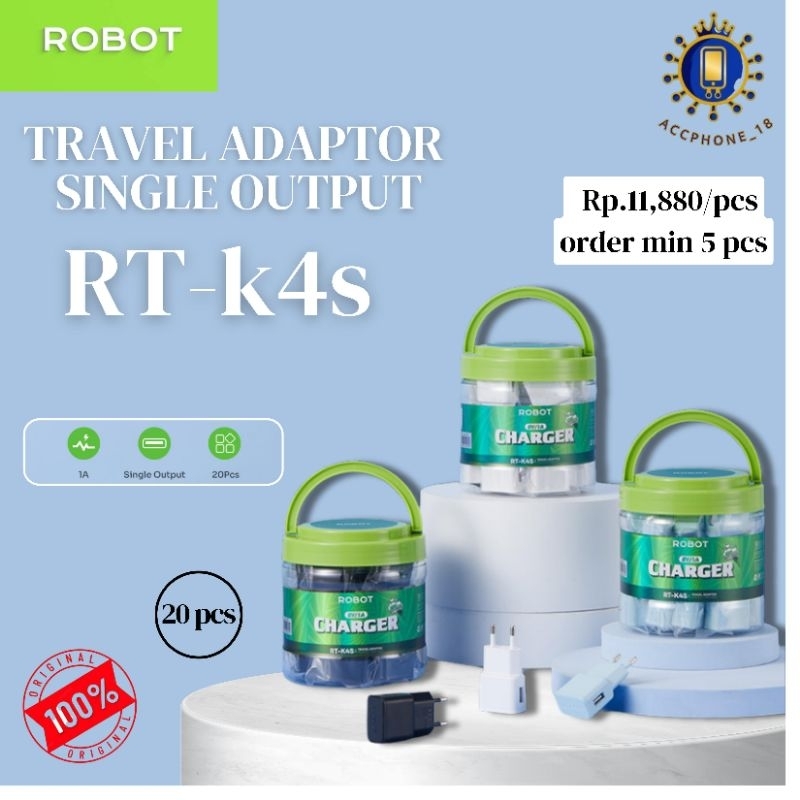 ROBOT Batok kepala casan 5V/1A RT-K4/K4s original