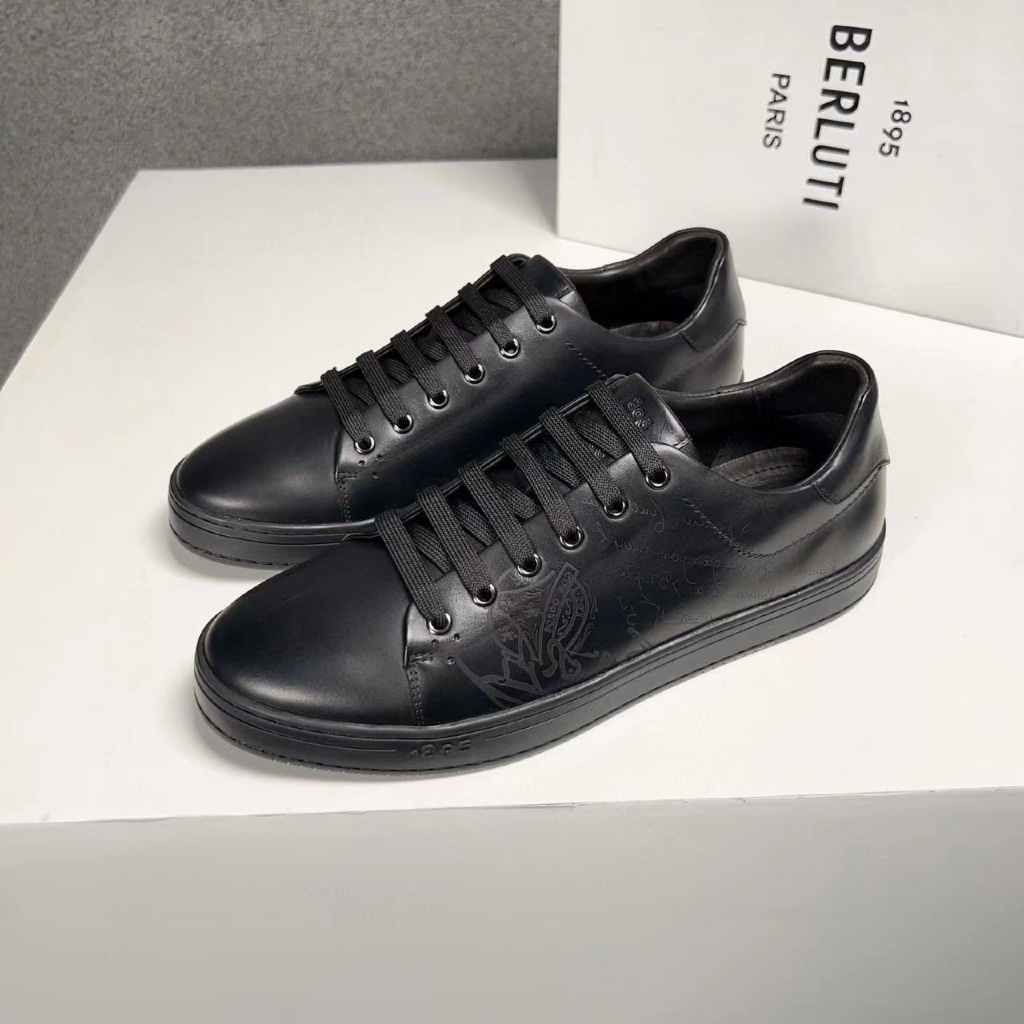 SEPATU PRIA KULIT,SNEAKER PRIA BERLUTI,SEPATU COWOK SNEAKER,SEPATU PRIA KEREN,SEPATU HITAM,SEPATU KE