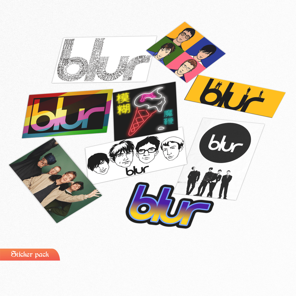 Stiker Band Blur Sticker Pack 9 Pcs Laptop Case Helm