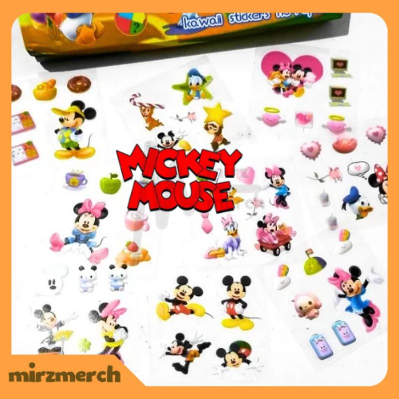 

Sticker Anak Karakter Mickey Mouse Lucu Korea Aesthetic Ecer Isi 5 Lembar/10 Lembar Waterproof Murah