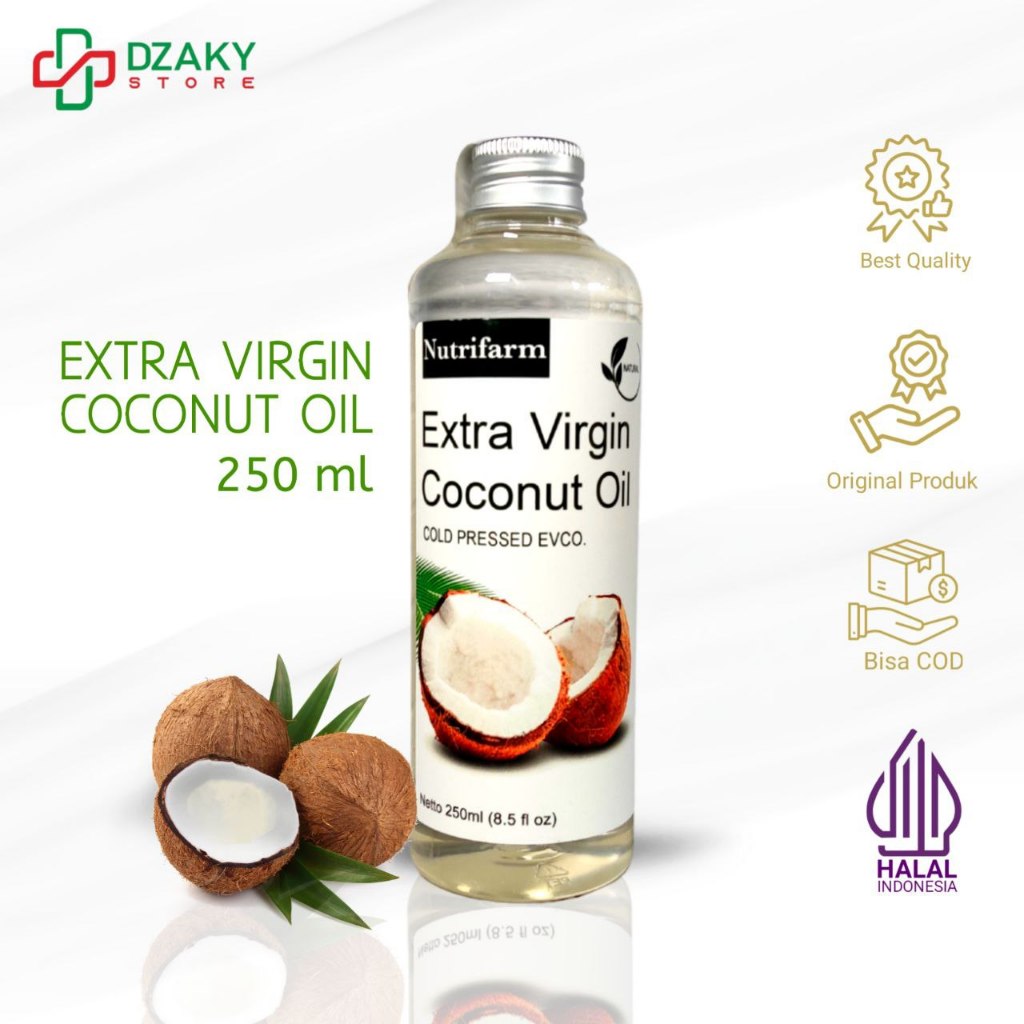 

Extra Virgin Coconut Oil Nutrifarm 250ml - Minyak Kelapa Murni Asli