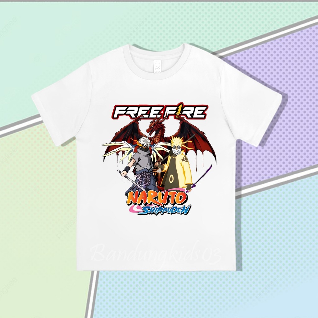 Kaos Anak FF Free Fiire X Naruto Sasuke Bundle Duo Elite Aura Naga