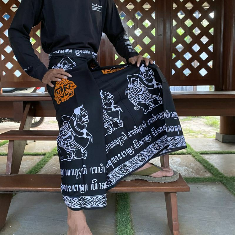 Sarung Wayang Semar Petruk / Sarung Palekat / Sarung Batik Motif Wayang Pria Wanita Bahan Katun Prem