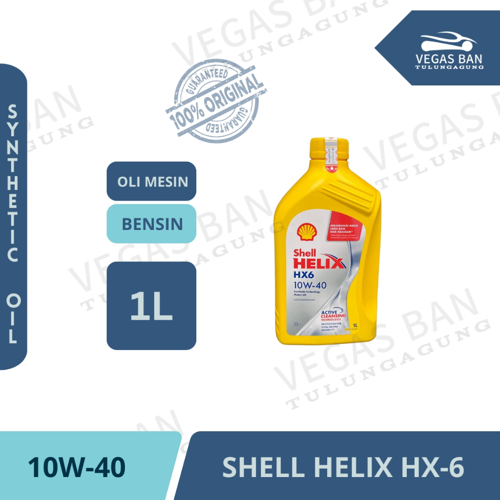 SHELL Helix HX-6 SAE 10W-40 Oli Mobil Bensin Synthetic Technology 1 Liter