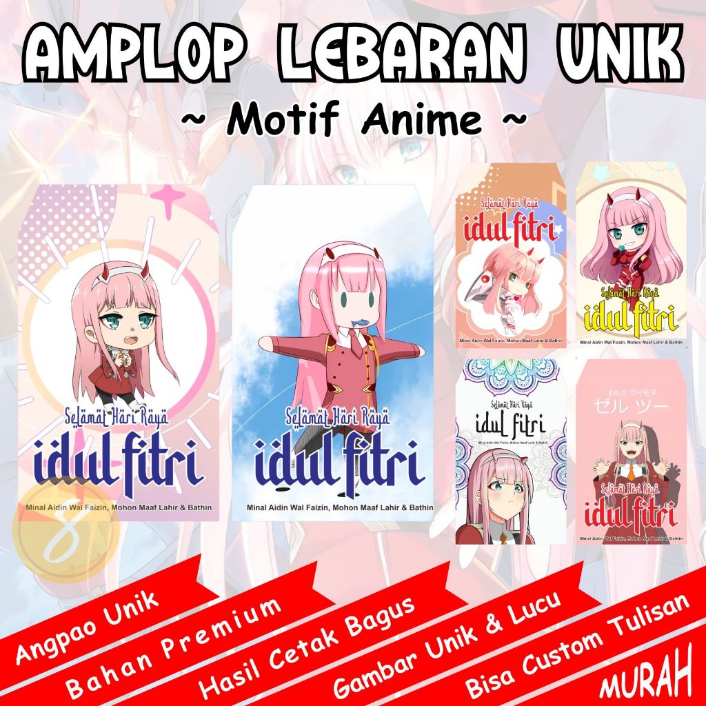 

Angpao Zero Two Code 002 / Amplop Lebaran UNIK Motif Kartun Anime Darling In The Franxx