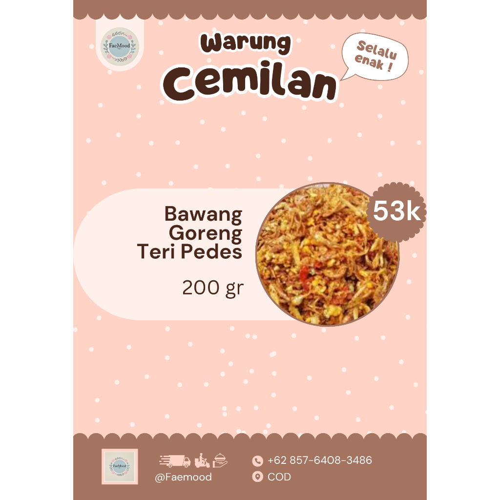 

Bawang Goreng Pedes Gurih Teri Medan Asi Bawang Goreng Tanpa Tambahan harga er 200 gr BAWANG GORENG TERI pEDES BAWANG GORENG TERI