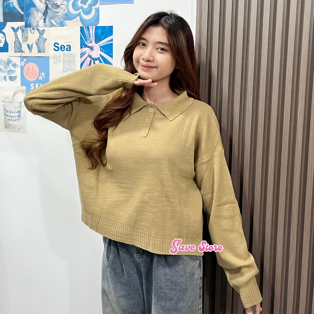 Enzy Sweater Korean Style • Atasan sweater rajut