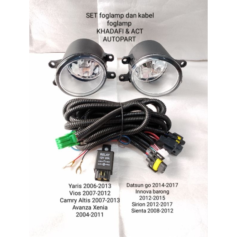 Set Foglamp plus kabel foglamp Innova grand barong Datsun go sirion Sienta lama ORI Valeo