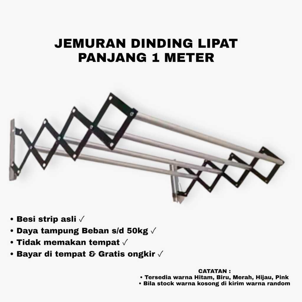 Jemuran tempel dinding / jemuran lipat panjang 1meter