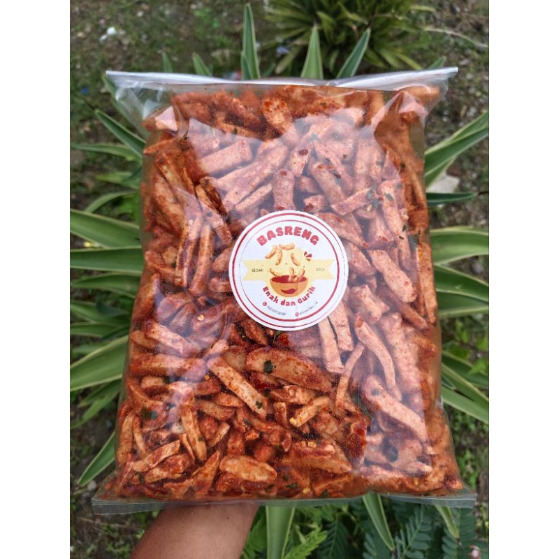 

Basreng Pedas Daun Jeruk Kemasan 500 gram & 1 kg