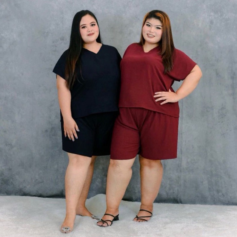 KODE G1N PROMO COD Setelan Jumbo Pendek Crinkle Airflow Polos Setelan Celana Pendek Wanita Setelan L