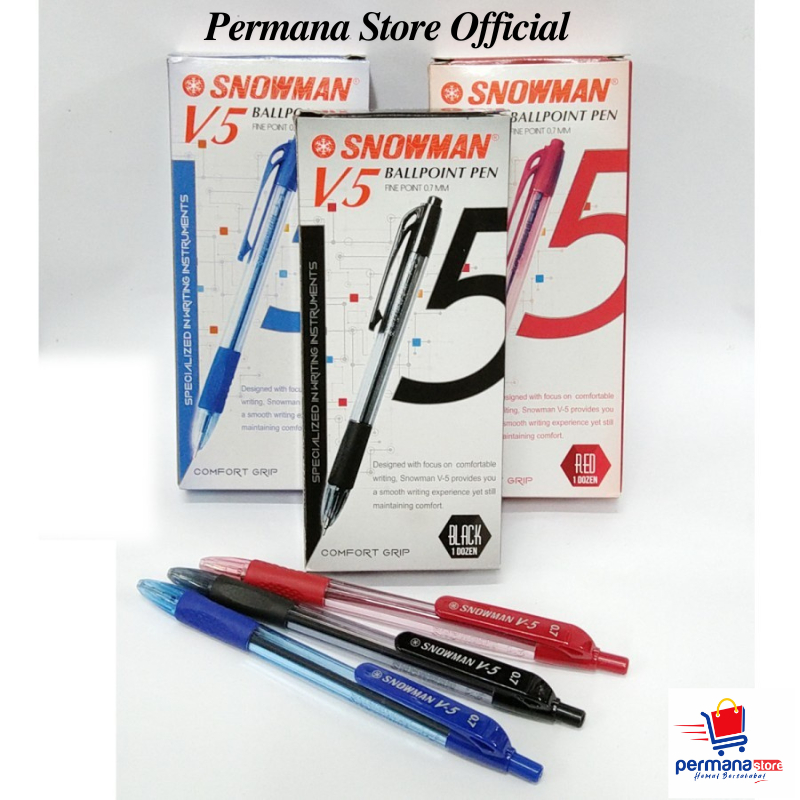 

Pulpen Snowman V5 0.7mm ( PACK )