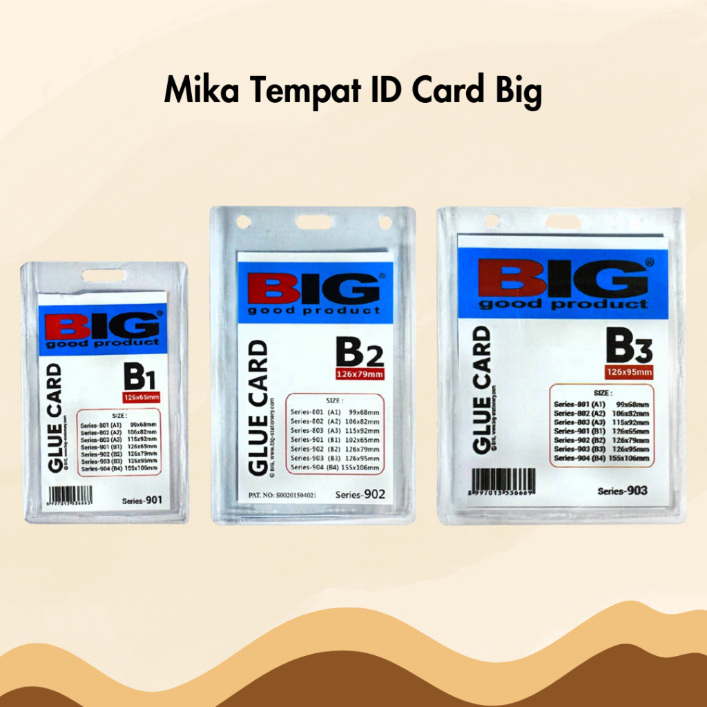Tempat ID Card BIG Ukuran B1 B2 B3 Keplek Mika Plastik Glue Card Holder