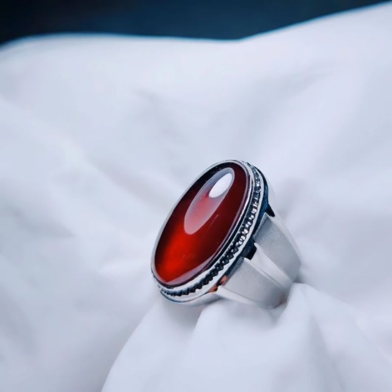 Batu Permata Garnet Safir dan Peridot Ring Perak Murni Hand Made Presisi