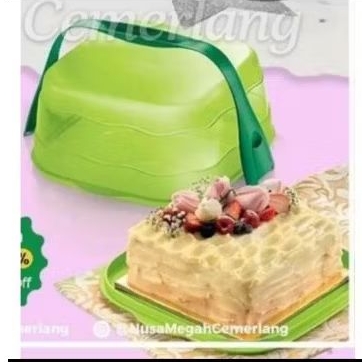 Cake Taker Square Tupperware Original Baru Wadah Bolu Tupperware
