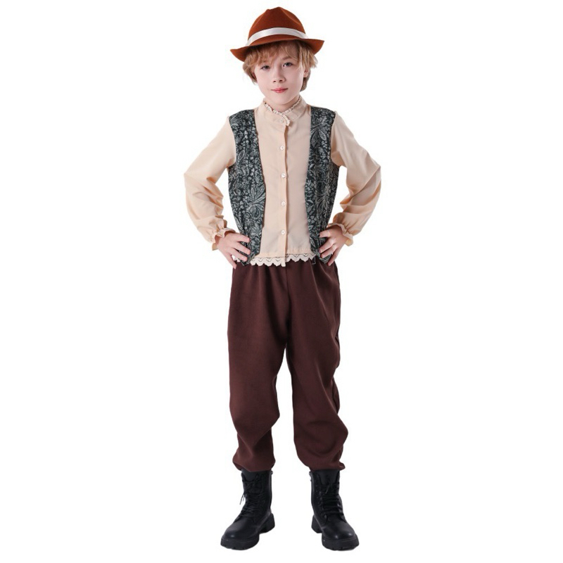 jojokids B-0939 | kostum abad pertengahan gaya retro pembantu belanda anak laki laki | medieval pala