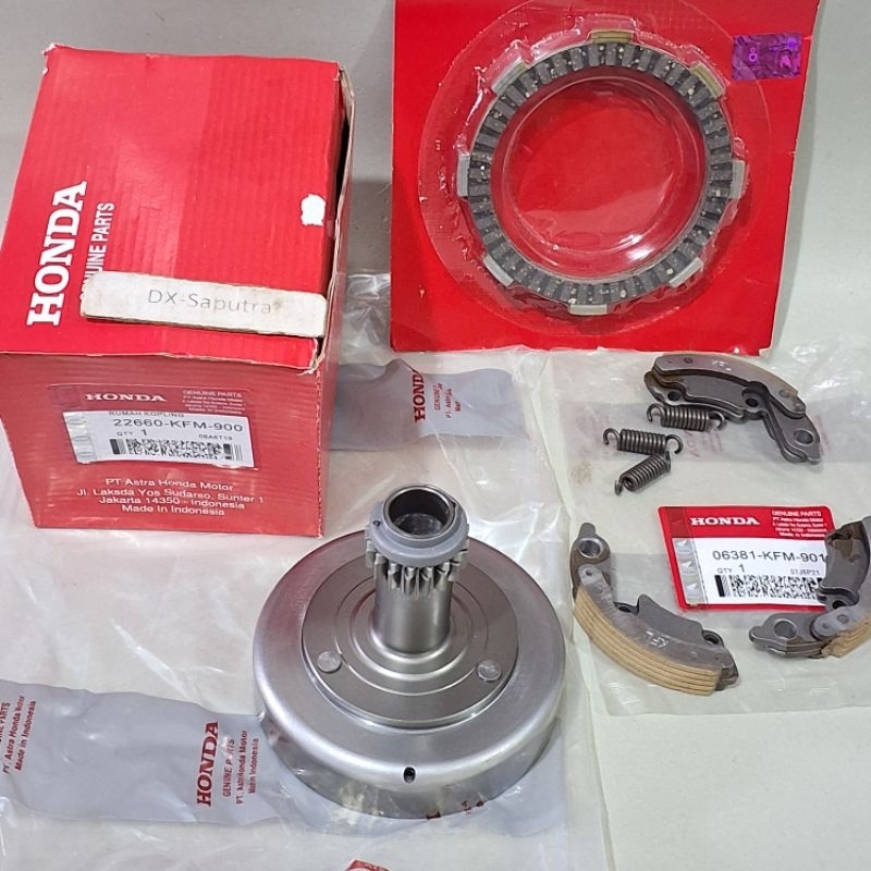 Lonceng Mangkok ganda assy, kampas kopling, kampas ganda kopling Supra fit new legenda Supra X lama 
