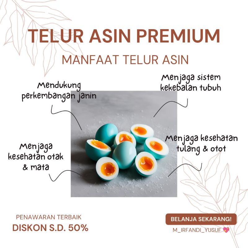 

Paket Hemat isi 10 Telur Asin Premium Khas Brebes Matang Masir