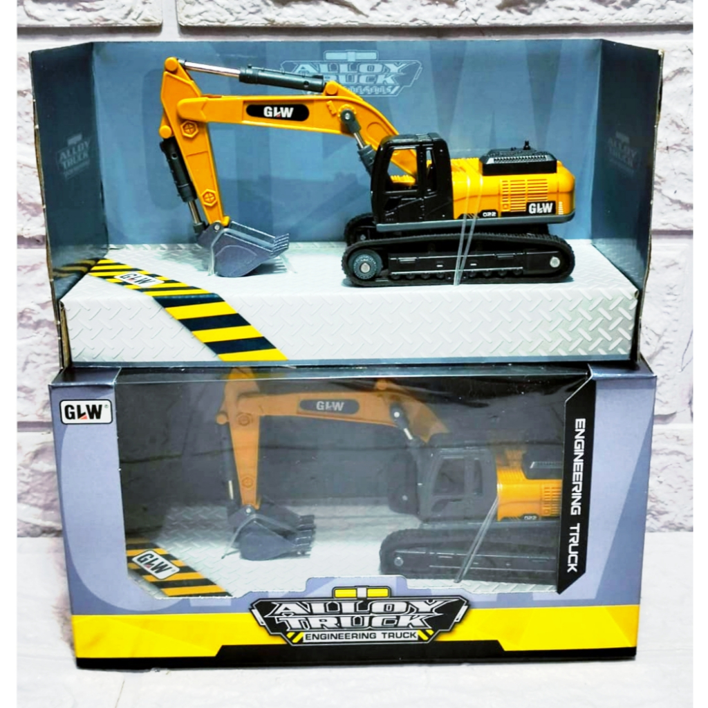 Diecast collection truck engineering alloy metal kendaraan alat berat beko besi truck diecast pajang