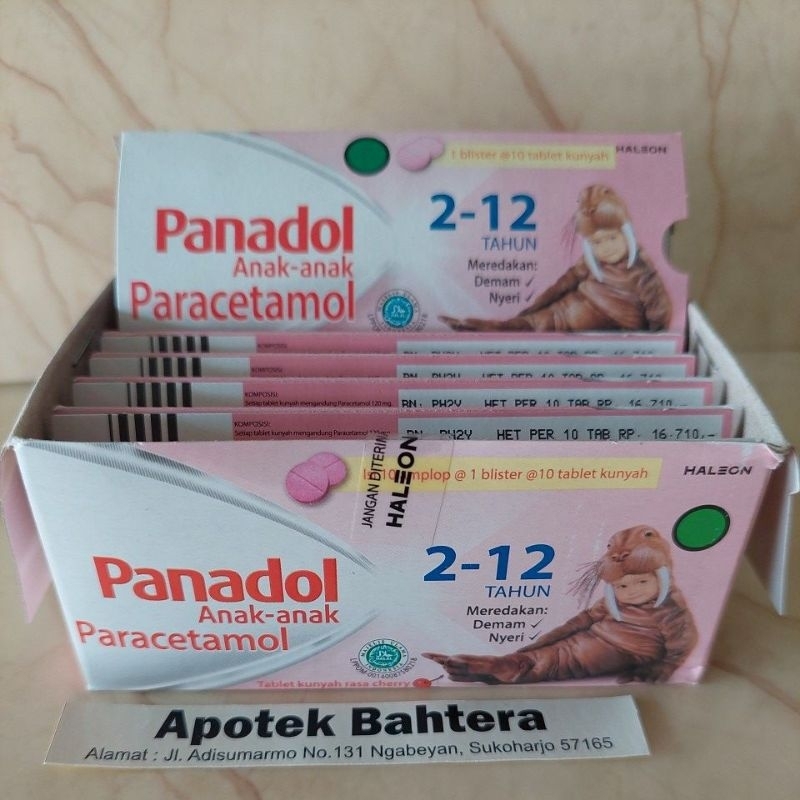 Panadol Anak / Paracetamol Anak / PANADOL tablet kunyah 1 strip 10 tablet
