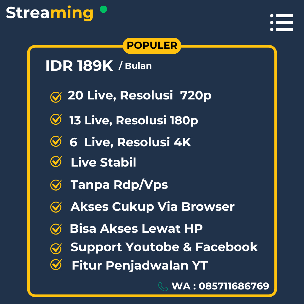 SOFTWARE LIVE STREAMING 4K TANPA RDP BULANAN YOUTUBE/FB TERMURAH