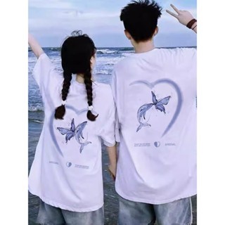 Kupu-Kupu Paus kaos pria T-shirt wanita t shirt pria baju couple pasangan oversize couple