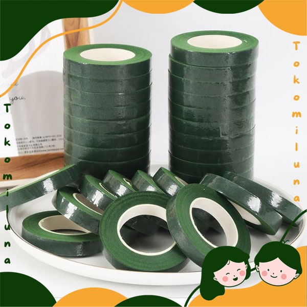 

1 rol 22 meter floral tape selotip florist solatip daun DIY kerajinan bunga HB1916
