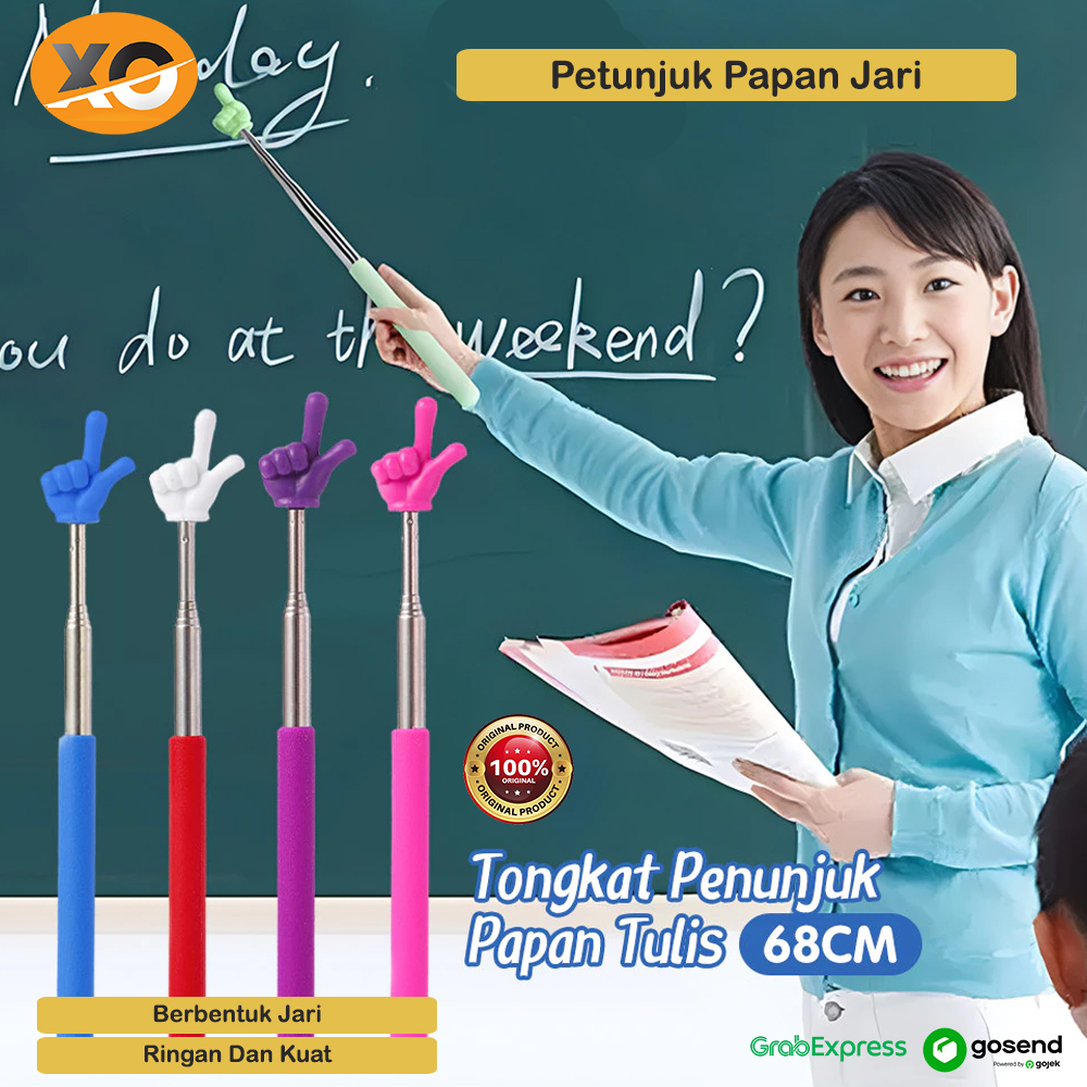 

Tongkat Penunjuk Papan Tulis Bentuk Jari Dapat Di Atur Panjang dan Pendek Alat Bantu Mengajar Petunjuk Papan Tulis Extendable Pointer Teleskopik