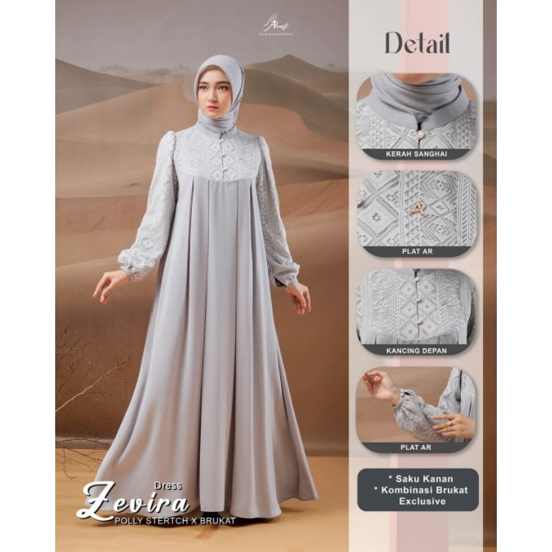 Zevira Dress by Arrafi ORI Gamis Raya Brukat Mewah