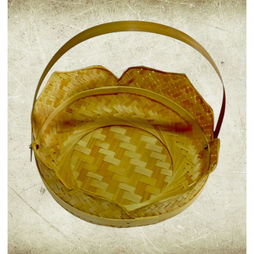 Besek Teratai Tangkai Rotan 11cm x 25cm | Besek Hampers | Besek Teratai Serba guna