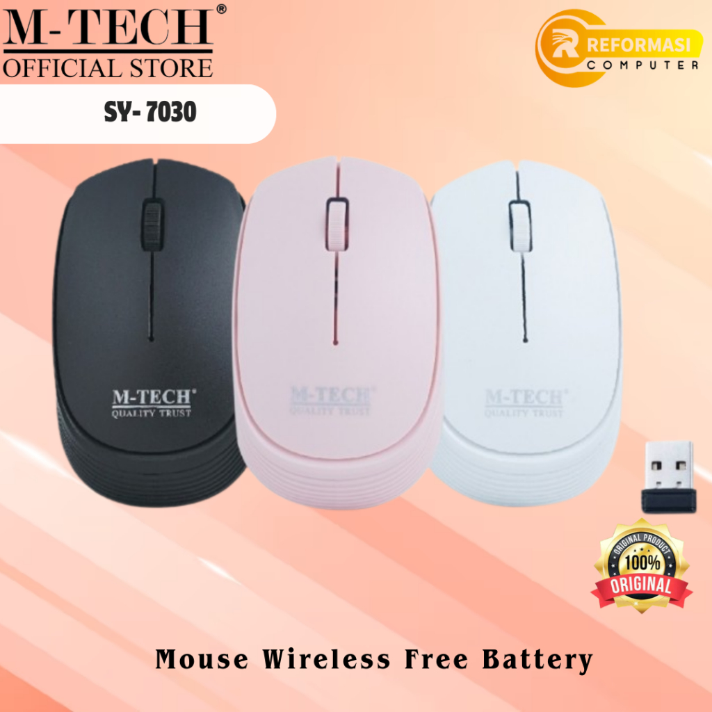 M-Tech Original Mouse Wireless SY- 7030 FREE Battery