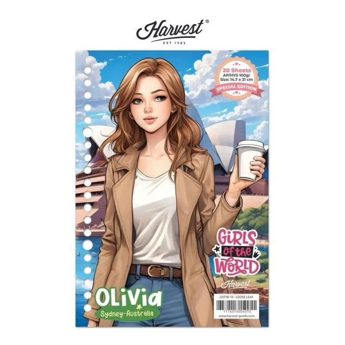

Gramedia Tunjungan : Loose Leaf / Kertas Binder Harvest A5 Girls of The World #2 - Sydney