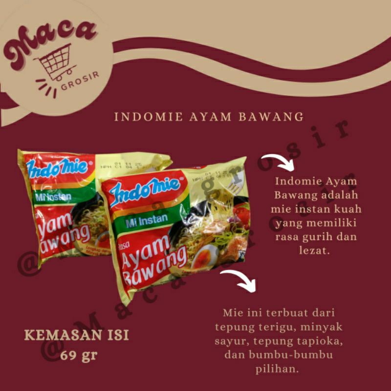 

Indomie kuah rasa ayam bawang 69g