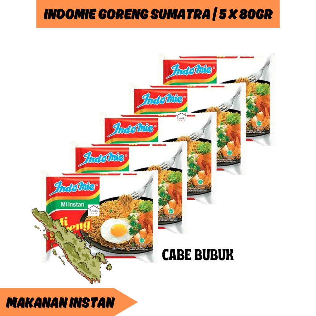 

5PCS Indomie Goreng Original Sumatra dengan Cabe Bubuk