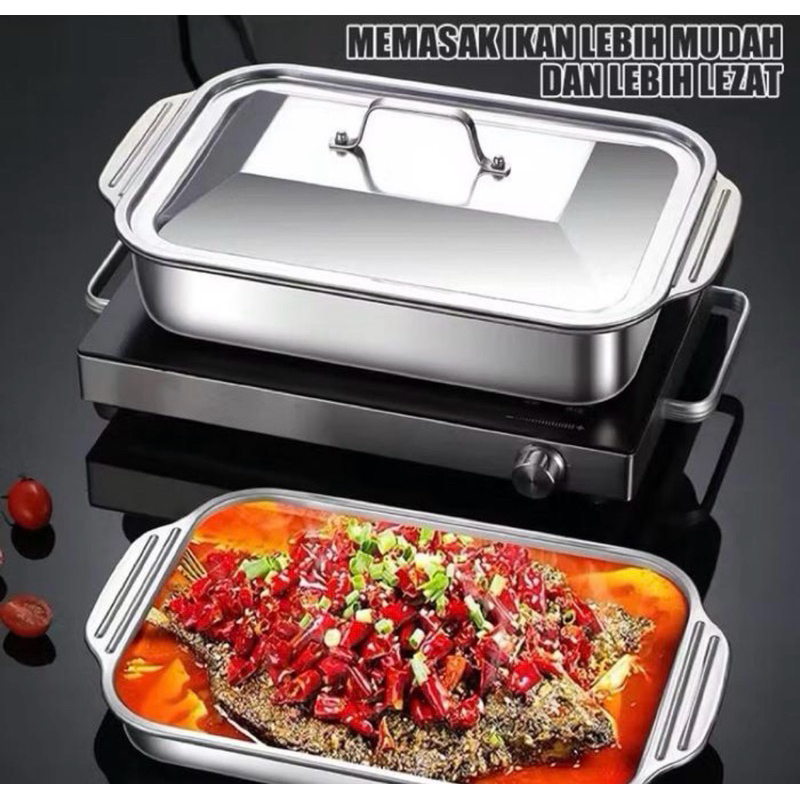 Wadah Prasmanan Set Tutup • Wadah Saji Lauk Sayur Stainless Steel