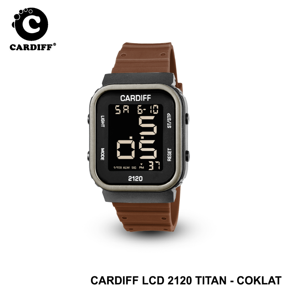 BEST DEALS CARDIFF WATCH LCD 2120 Jam Tangan Digital Pria Cardiff