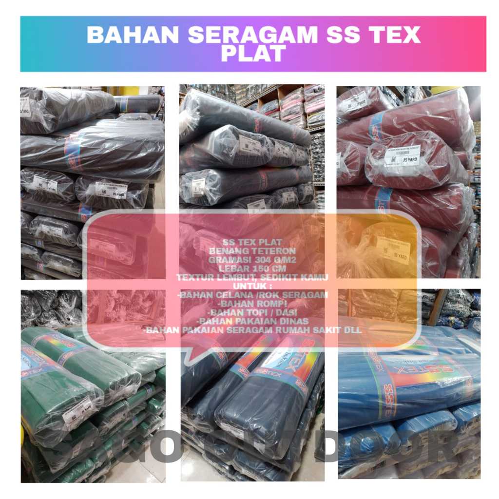 1 Yard Kain SS TEX PLAT Bahan Seragam Bawahan Sekolah SD SMP SMA PRAMUKA