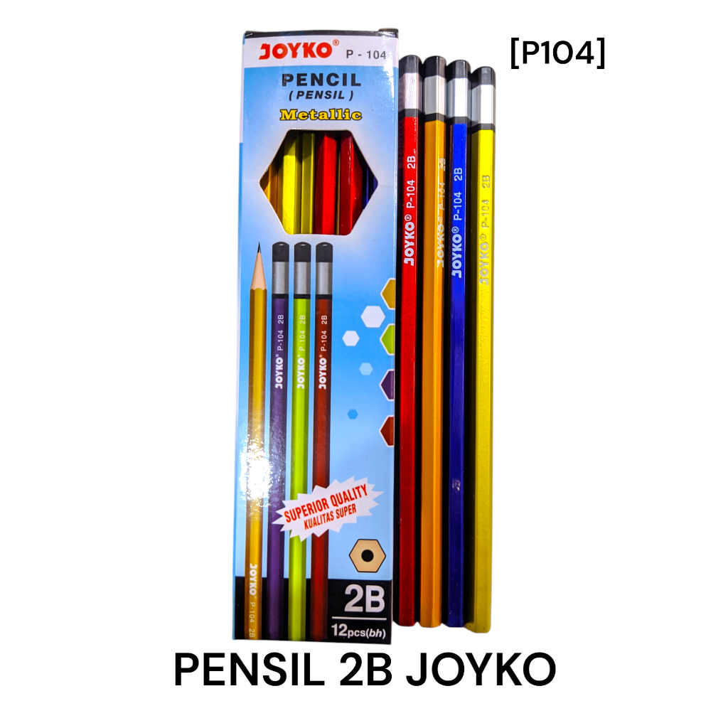 

PENSIL 2B JOYKO P-104 METALIK (LUSINAN)