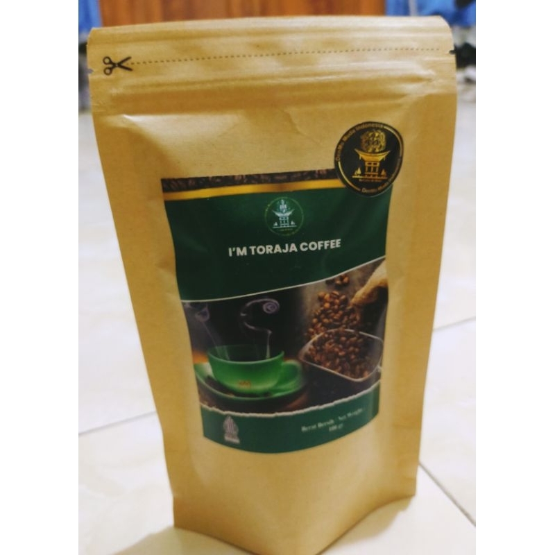 

Kopi Bubuk Robusta Toraja Asli Tanpa Gula kemasan Standing Pouch 100 ml